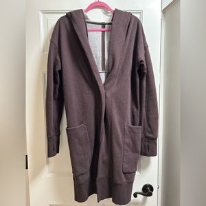 Lululemon long fleece cardigan size 6, purple